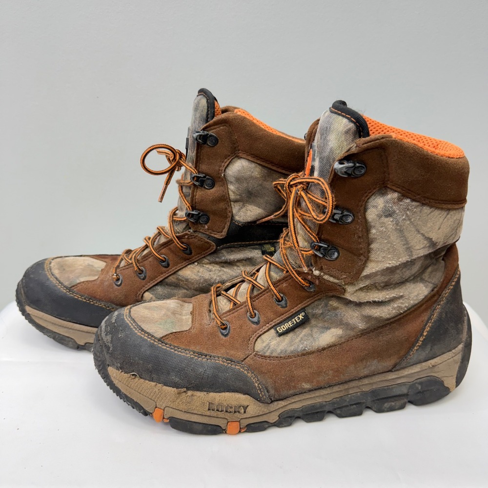 Rocky 8 Outdoor GTX 400g Camo Hunting Work Boots Mens 12 Brown‎ 4776 Waterproof
